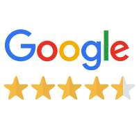 Google logo, 4.5 stars reviews
